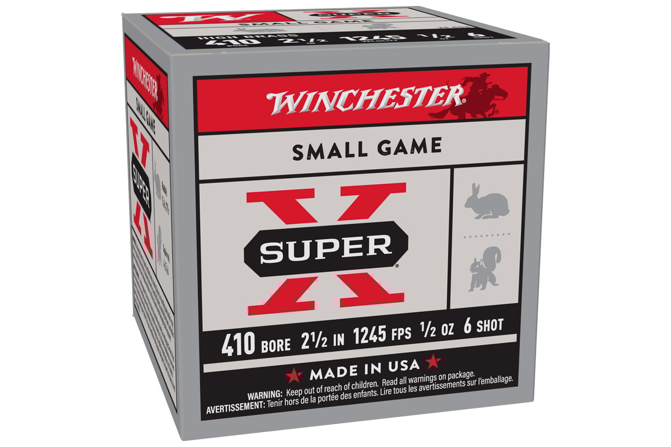 WINCHESTER AMMO 410 Gauge 2 1/2 in 1/2 oz #6 Shot Super X 25/Box